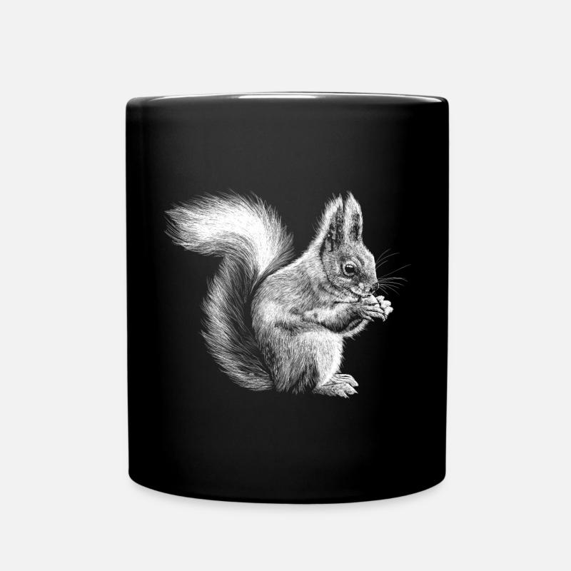 Eichhörnchen - Tasse einfarbig - Schwarz