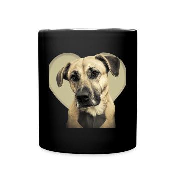 Black Mouth Cur Valentine's Day - Full Colour Mug - black - Front