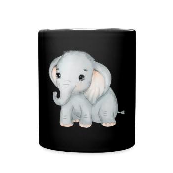 Elephant Family Mama Baby T-Shirt - Full Colour Mug - black - Front