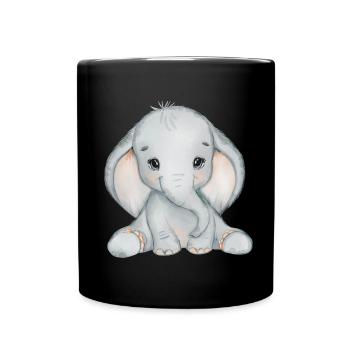 Elephant Family Mama Baby T-Shirt - Full Colour Mug - black - Front