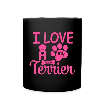 Terrier russe noir Maman Mama Maîtresse Dictons - Mug uni - noir - Devant