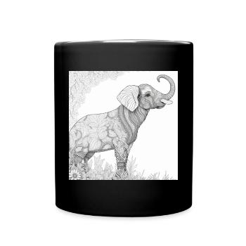 Jungle Lion Safari Nature Bio T-Shirt - Mug uni - noir - Devant