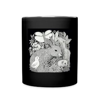 Jungle Rabbit Safari Nature Bio T-Shirt - Mug uni - noir - Devant