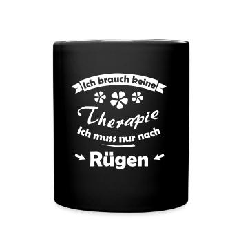 Ferien in Rügen - Tasse einfarbig - Schwarz - Vorne