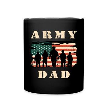Army dad with USA flag - Full Colour Mug - black - Front