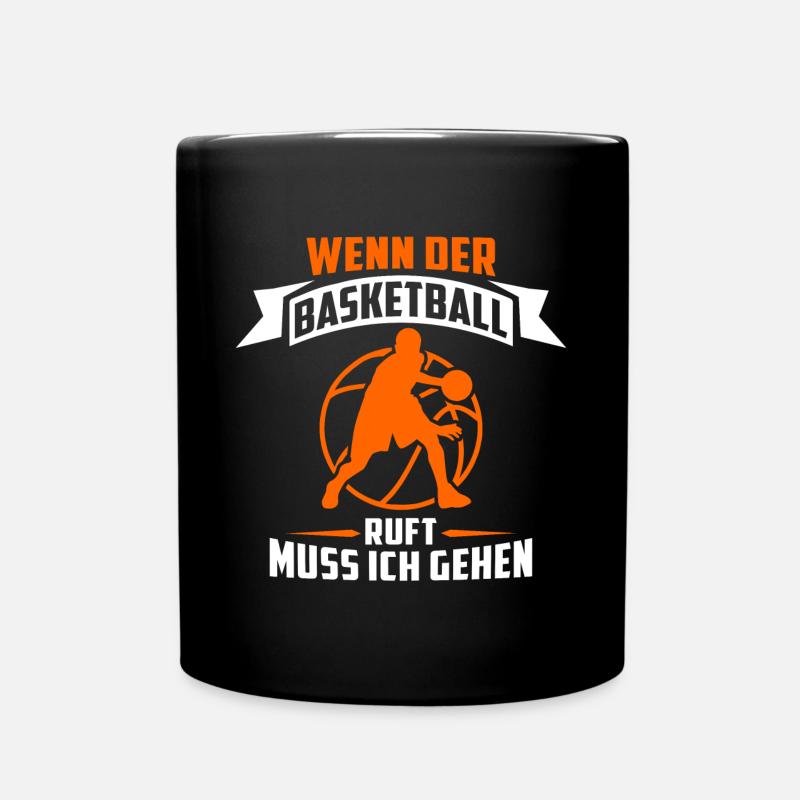 Wenn der Basketball ruft muss ich gehen - Tasse einfarbig - Schwarz