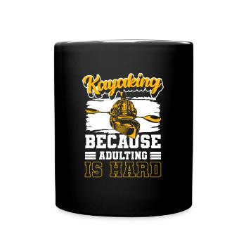 Rudern Wasser Sport Rudersport - Tasse einfarbig - Schwarz - Vorne