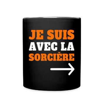 Halloween humour je suis avec la sorcière cadeau - Mug uni - noir - Devant