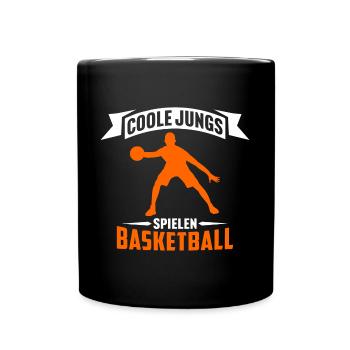 coole jungs spielen basketball basketballer jungs - Tasse einfarbig - Schwarz - Vorne