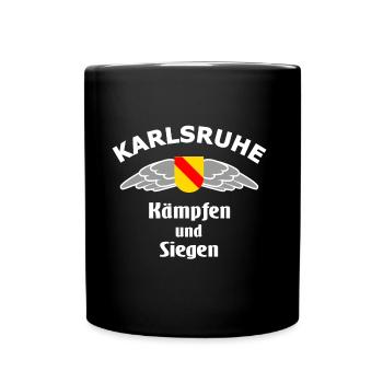 Zuhause in Karlsruhe - Tasse einfarbig - Schwarz - Vorne