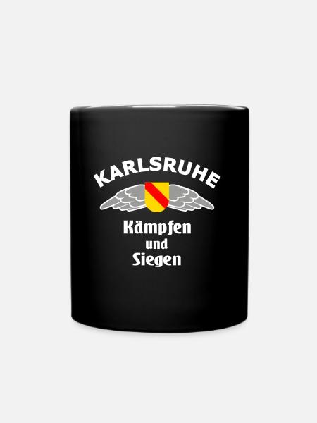 Zuhause in Karlsruhe - Tasse einfarbig - Schwarz