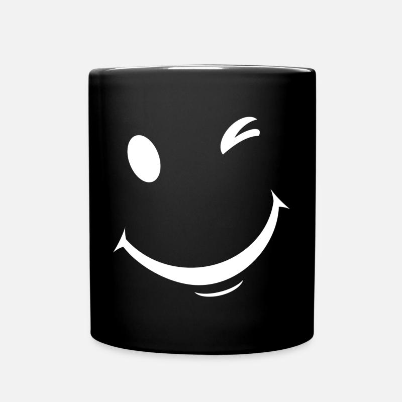 Expression de clin d’œil blanc - Mug uni - noir