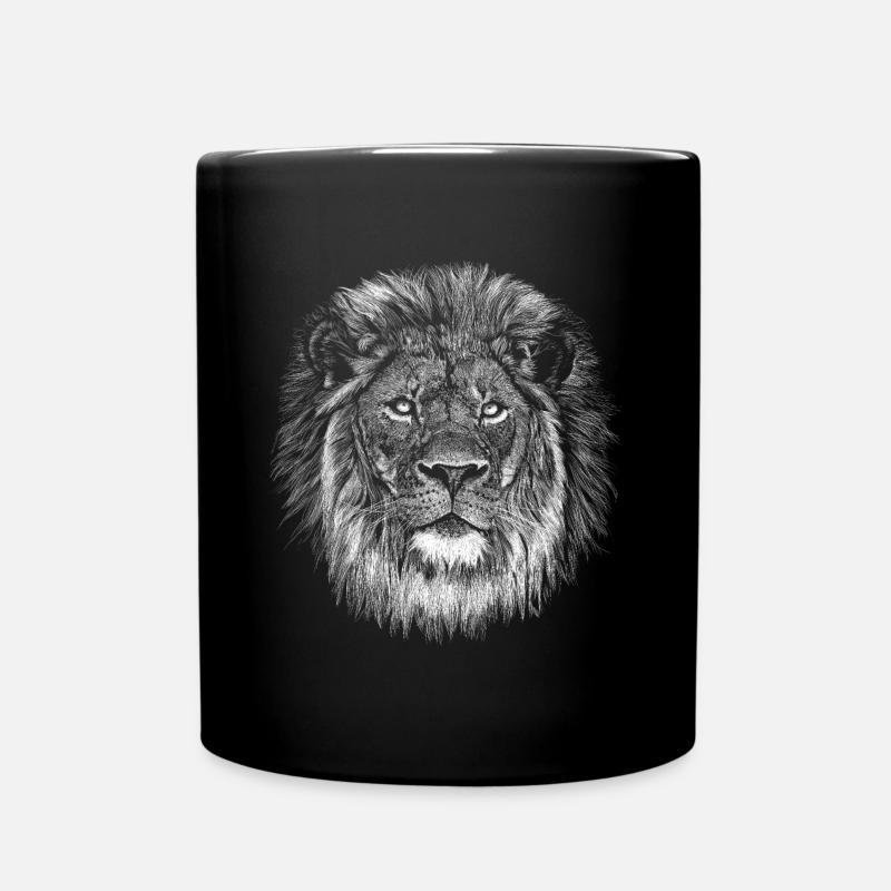 Löwe - Tasse einfarbig - Schwarz