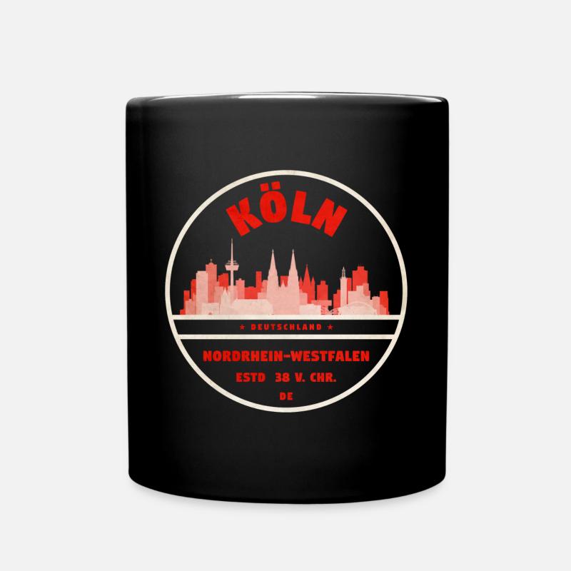 Köln Skyline Retro Stempel - Tasse einfarbig - Schwarz