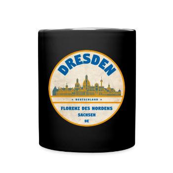 Étiquette Dresden Skyline Vintage - Mug uni - noir - Devant