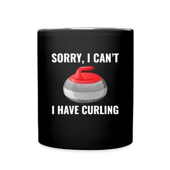 Curling Sweeping Fan Winter Ice Sport Curler Drôle - Mug uni - noir - Devant