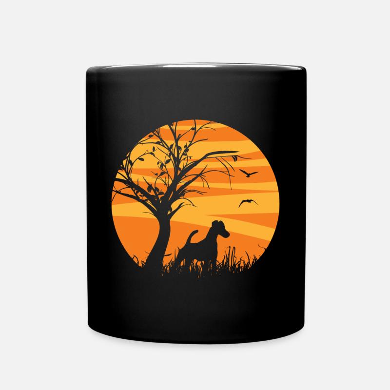 Smooth Fox Terrier Fox Terrier Sunrise - Full Colour Mug - black