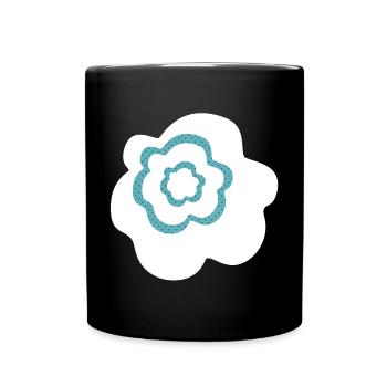 Flower Flower White Points Scandinavian Decoration - Full Colour Mug - black - Front