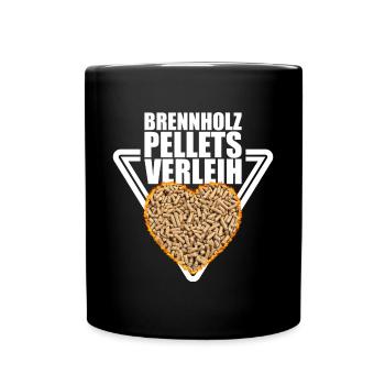 Brennholz Pellets Verleih - Tasse einfarbig - Schwarz - Vorne