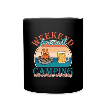 Camping Camper Outdoor Sommer Design - Tasse einfarbig - Schwarz - Vorne