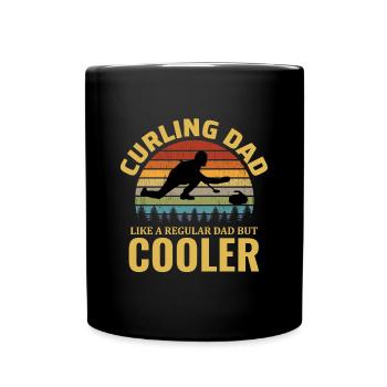 Curling Sweeping Winter Ice Sport Dad Fathers Day - Full Colour Mug - black - Front