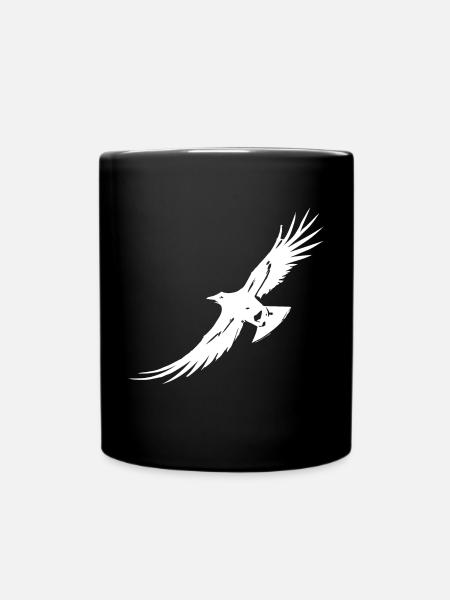 Flying Raven - Full Colour Mug - black