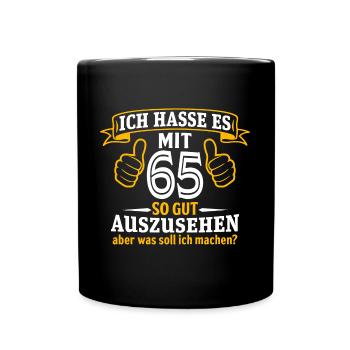 65 Jahre Geschenk 65. Geburtstag Lustig Geschenk - Tasse einfarbig - Schwarz - Vorne