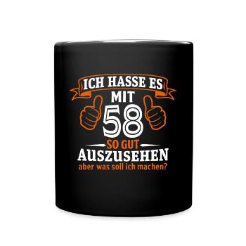 58 Jahre Geschenk 58. Geburtstag Lustig Geschenk - Tasse einfarbig - Schwarz - Vorne
