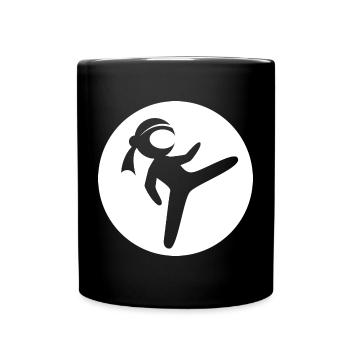 Ninja Arts Martiaux Symbole Fighter Logo icône Dessin animé - Mug uni - noir - Devant