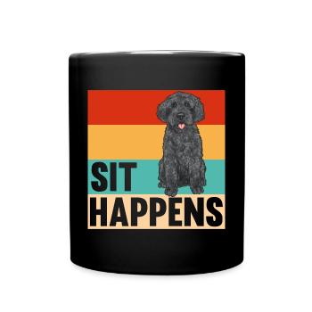 Labradoodle Dog - Full Colour Mug - black - Front