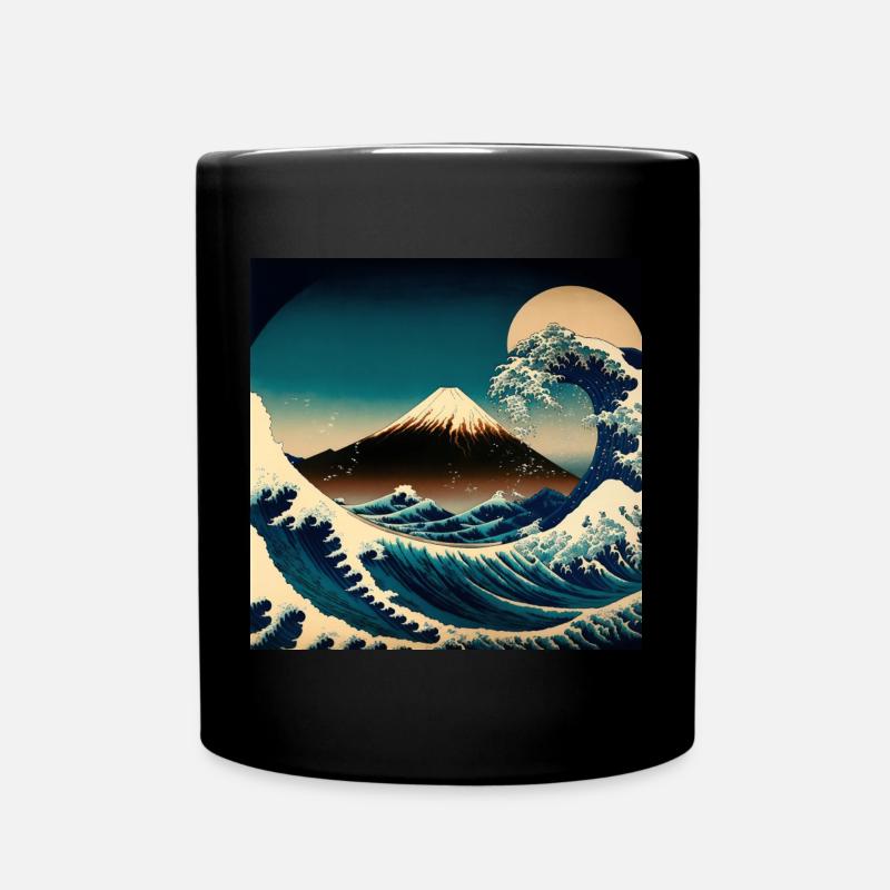 Mount Fuji Shining Hokusai Style - Tasse einfarbig - Schwarz