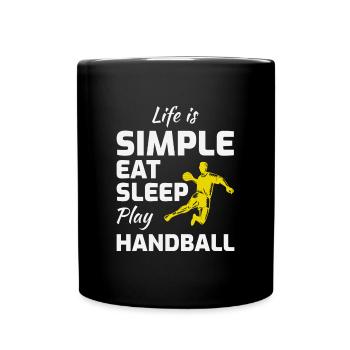Handballspieler Sport Team Handballer - Tasse einfarbig - Schwarz - Vorne