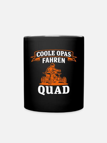 coole opas fahren quad opa großvater quad fahrer - Tasse einfarbig - Schwarz