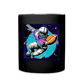 Joueur de football américain Art Football dans l’espace - Mug uni - noir - Devant
