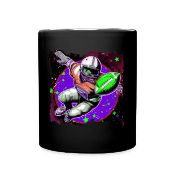 Joueur de football américain Art Football dans l’espace - Mug uni - noir - Devant