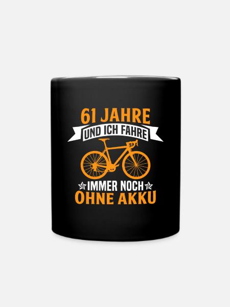 61. Geburtstag radfahrer fahrrad 61 jahre rennrad - Tasse einfarbig - Schwarz