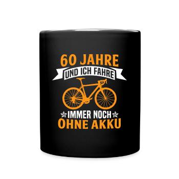 60. Geburtstag radfahrer fahrrad 60 jahre rennrad - Tasse einfarbig - Schwarz - Vorne