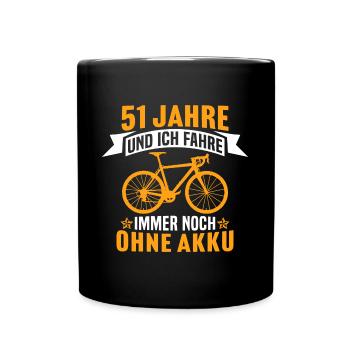 51. Geburtstag radfahrer fahrrad 51 jahre rennrad - Tasse einfarbig - Schwarz - Vorne