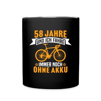 58. Geburtstag radfahrer fahrrad 58 jahre rennrad - Tasse einfarbig - Schwarz - Vorne