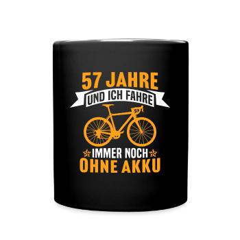 57. Geburtstag radfahrer fahrrad 57 jahre rennrad - Tasse einfarbig - Schwarz - Vorne