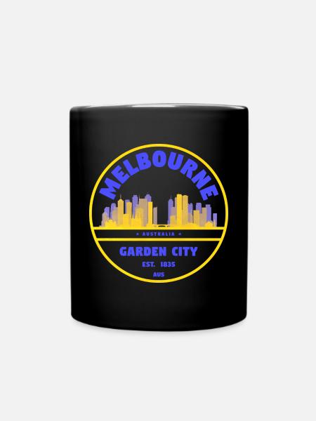 Melbourne Gartenstadt Skyline - Tasse einfarbig - Schwarz