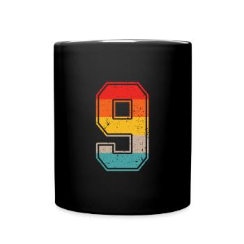 9 years retro jersey number 9 T-shirt number 9 - Full Colour Mug - black - Front