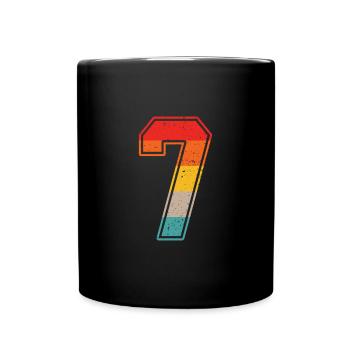 7 Jahre Retro Trikot Nummer 7 T-shirt Nummer 7 - Tasse einfarbig - Schwarz - Vorne