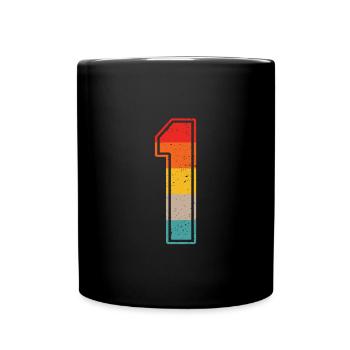 1 Year Retro Jersey Number 1 T-shirt Number 1 - Full Colour Mug - black - Front