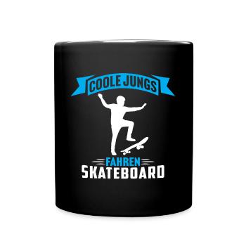 coole jungs fahren skateboard skater skateboard - Tasse einfarbig - Schwarz - Vorne