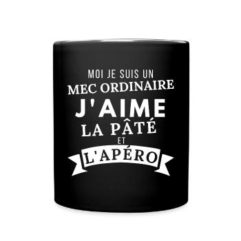 J'aime le pâté et l' apéro humour homme cadeau - Mug uni - noir - Devant
