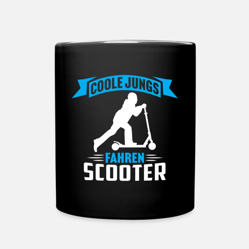 Coole jungs fahren scooter roller tretroller - Tasse einfarbig - Schwarz
