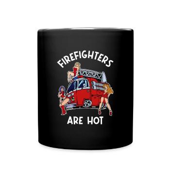 Déclaration des pompiers volontaires Camion de pompiers - Mug uni - noir - Devant
