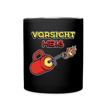 Feuerwehr Feuer Statement Brennen Brandschutz - Tasse einfarbig - Schwarz - Vorne