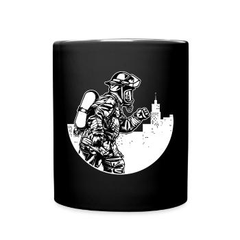 Volunteer fire brigade Professional fire brigade Fire protection - Full Colour Mug - black - Front
